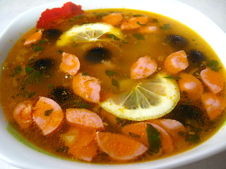 Image showing The plate with tasty soup