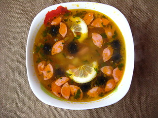 Image showing The plate with tasty soup