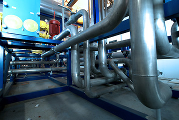 Image showing Equipment, cables and piping as found inside of  industrial powe