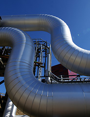 Image showing Equipment, cables and piping as found inside of  industrial powe