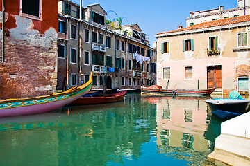 Image showing Calm water of a venetian canal