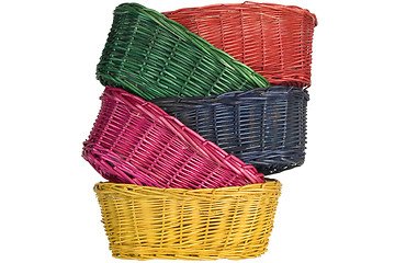 Image showing woven straw baskets