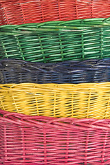 Image showing woven straw baskets