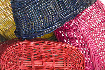 Image showing woven straw baskets