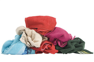 Image showing stacked of colorful towels