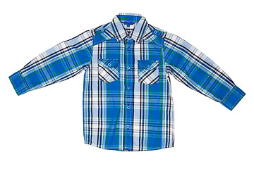 Image showing he blue checkered shirt