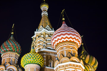 Image showing St Basil's Cathedral at nighttime