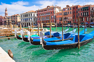 Image showing Venetian gondolas