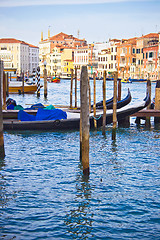 Image showing Gondolas on Grand Canal