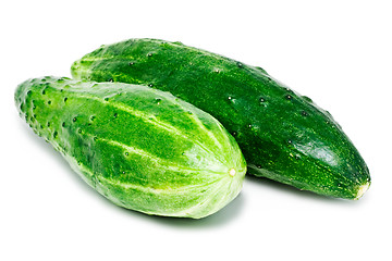 Image showing Green cucumbers