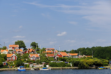 Image showing Red cottages in Brändaholm , Sweden