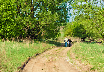 Image showing Walking together