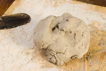 Image showing Clay with sculpting tool