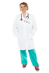 Image showing Attractive senior doctor posing casually