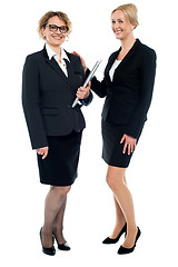 Image showing Full length shot of corporate female friends