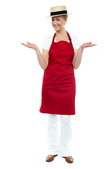 Image showing Cool full length portrait of female chef