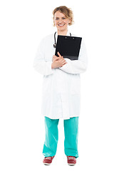 Image showing Full length shot of an aged female doctor