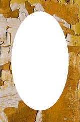 Image showing Old painted wall paint and white oval in center 