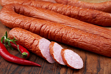 Image showing smoked sausages