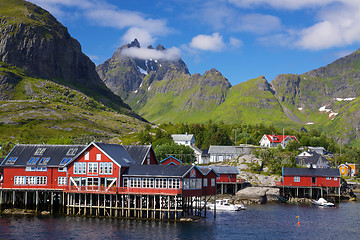 Image showing Picturesque village on Lofoten