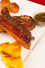 Image showing Grilled pork ribs