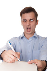 Image showing Shocked man isolated on white