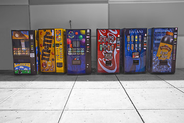 Image showing Colourful vending machines