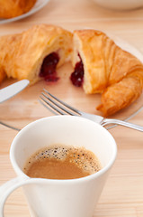 Image showing fresh croissant french brioche and coffee