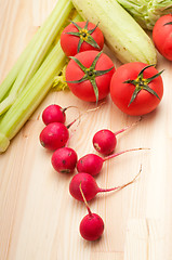 Image showing fresh raddish and vegetables