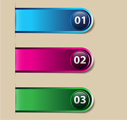 Image showing One, two, three-vector label options