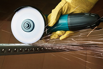 Image showing Sawing metal