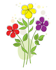 Image showing Colorful background with abstract flowers