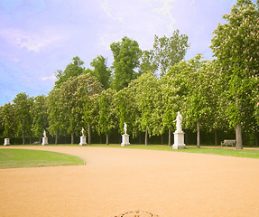 Image showing row of statues in park at New Palace Sanssoucia park Potsdam Ger