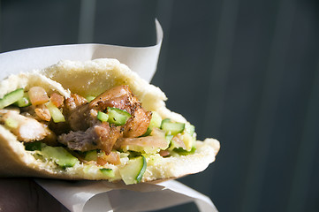 Image showing street food pita sandwich Jerusalem Israel