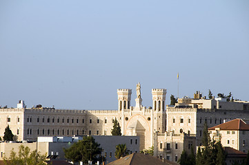 Image showing rooftop  Jerusalem Palestine Israel architecture with mosque tem