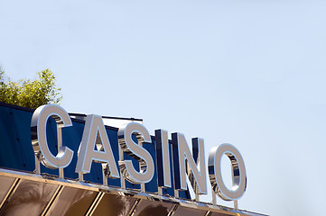 Image showing sign for gambling casino Cannes France French Riviera