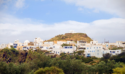 Image showing panorama landscape Plaka Milos Greek Island