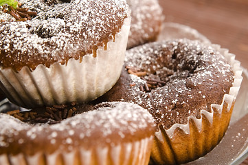 Image showing Homemade chocolate muffins