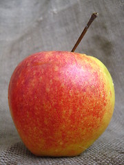 Image showing apple on the brown background