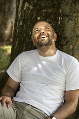 Image showing man with beard relaxing