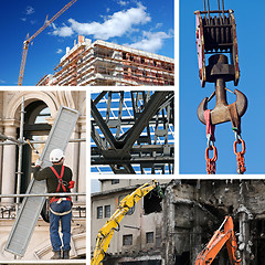 Image showing Construction industry collage