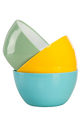 Image showing Colored bowl on the white 