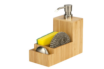 Image showing dish soap bottle and sponge