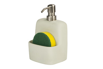 Image showing dish soap bottle and sponge