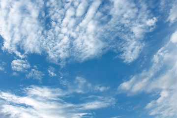 Image showing Various clouds in blue sky