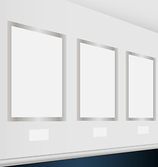 Image showing Virtual art gallery with empty frames