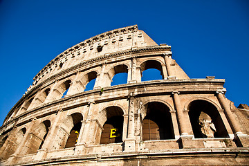 Image showing Colosseum with blue sky