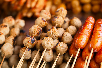 Image showing Barbecues on counter of the Asian market