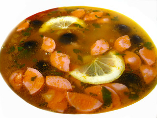 Image showing The plate with tasty soup