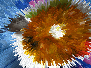 Image showing Multi-coloured explosion